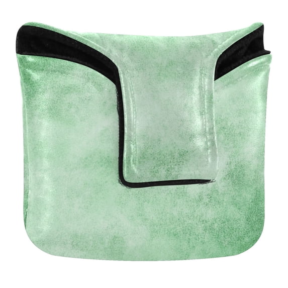 Haosy Colorful Green Watercolor Golf Mallet Putter Cover Strong Magnetic Leather Golf Club Headcover Closure