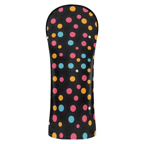 Haosy Colorful Polka Dots Golf Club Covers Driver Hybrid Wood Headcovers PU Leather Double-Layer Lining Replaceable Tags for Men Women