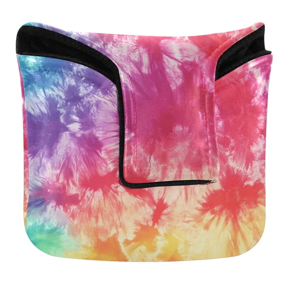 Haosy Colorful Tie Dye Golf Mallet Putter Cover Strong Magnetic Leather Golf Club Headcover Closure