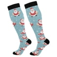 thumbnail image 1 of Haosy Compression Socks for Men Women Knee High Running Socks for Nurse Hiking Recovery Travel Athletic 2 Pairs Santa Claus and Snow, 1 of 9