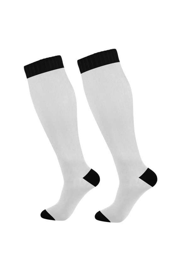 Compression Socks for Men Women Knee High Running Socks for Nurse Hiking Recovery Travel Athletic 2 Pairs White Paper Texture