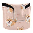 thumbnail image 1 of Haosy Corgi and Footprints Golf Mallet Putter Cover Strong Magnetic Leather Golf Club Headcover Closure, 1 of 7