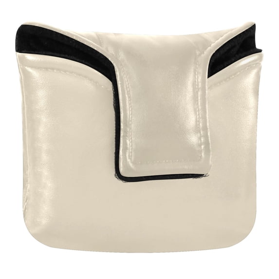 Haosy Cream Golf Mallet Putter Cover Strong Magnetic Leather Golf Club Headcover Closure