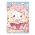 thumbnail image 1 of Haosy Cute Bunny Read Book Notebooks 1-subject Journal 60 Sheets A5 College Ruled Paper Detachable Ring 8.3"x5.7", 1 of 8