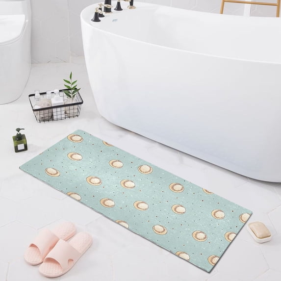 Haosy Cute Little Baseballs Bathroom Rugs Non Slip Absorbent Soft Plush Quick Dry Bath Mat, 39"x20"
