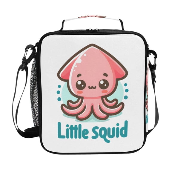 Haosy Cute Little Squid Reusable Lunch Box Men/Women Insulated Lunch Bag for School Picnic Travel