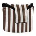 thumbnail image 1 of Haosy Dark Brown and White Striped Golf Mallet Putter Cover Strong Magnetic Leather Golf Club Headcover Closure, 1 of 7