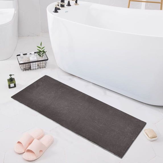 Haosy Dark Coffee Bathroom Rugs Non Slip Absorbent Soft Plush Quick Dry Bath Mat, 39"x20"