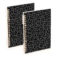 thumbnail image 1 of Haosy Dark Gray Leopard Print Notebooks 2 Pcs 1-subject Journal 60 Sheets A5 College Ruled Paper Detachable Ring 8.3"x5.7", 1 of 8