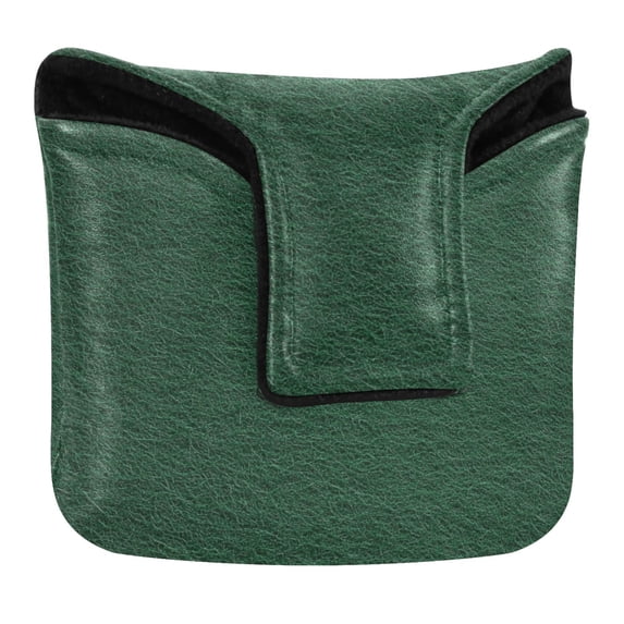 Haosy Dark Green Felt Golf Mallet Putter Cover Strong Magnetic Leather Golf Club Headcover Closure
