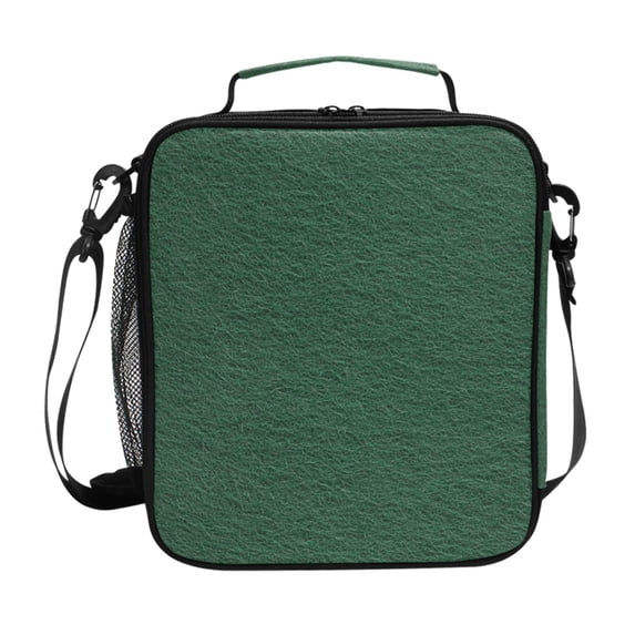Haosy Dark Green Felt Reusable Lunch Box Men/Women Insulated Lunch Bag for School Picnic Travel