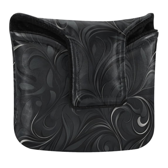 Haosy Dark Mysterious Swirling Plants Golf Mallet Putter Cover Strong Magnetic Leather Golf Club Headcover Closure