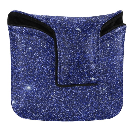 Haosy Deep Blue Sparkling and Shining Golf Mallet Putter Cover Strong Magnetic Leather Golf Club Headcover Closure
