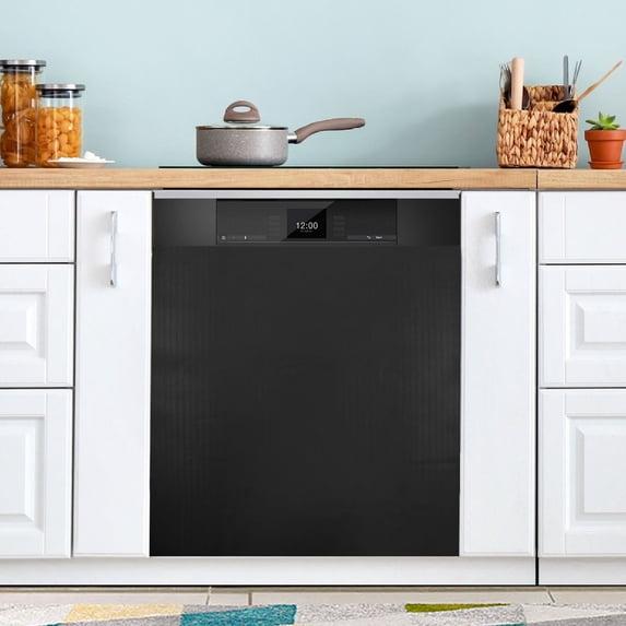 Haosy Dishwasher Magnet Cover Magnetic Fridge Door Cover Home Kitchen Decor Black 23"x 26"