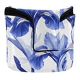 thumbnail image 1 of Haosy Elegant Blue Iris Flowers Golf Mallet Putter Cover Strong Magnetic Leather Golf Club Headcover Closure, 1 of 7