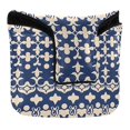 thumbnail image 1 of Haosy Elegant Indigo Ikat Print Golf Mallet Putter Cover Strong Magnetic Leather Golf Club Headcover Closure, 1 of 7