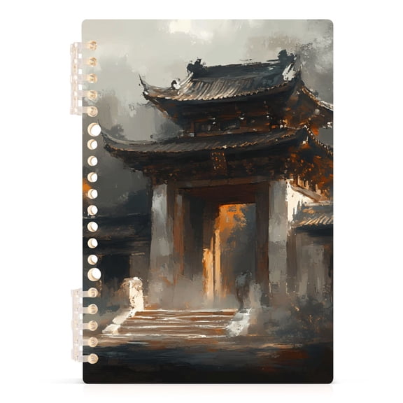 Haosy Entrance To Ancient Chinese Temple Notebooks 1-subject Journal 60 Sheets A5 College Ruled Paper Detachable Ring 8.3"x5.7"