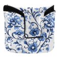 thumbnail image 1 of Haosy Floral with Blue Flowers Golf Mallet Putter Cover Strong Magnetic Leather Golf Club Headcover Closure, 1 of 7