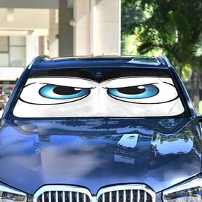 Haosy Foldable Car Windshield Sun Shade Front Window Visor Blocks UV Rays Keeps Interior Cool 55x27.6 Bubble Blue Eyes