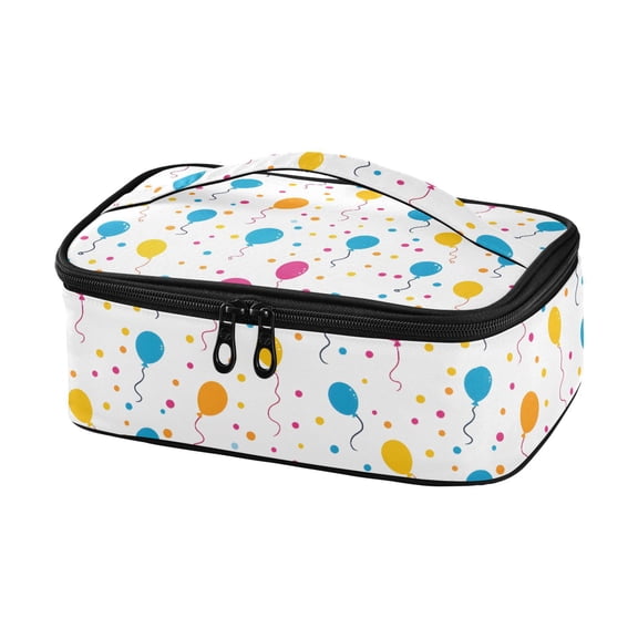 Haosy Insulated Lunch Box Reusable Small Cooler Lunch Bag Tote for Work School, Balloons and Dots