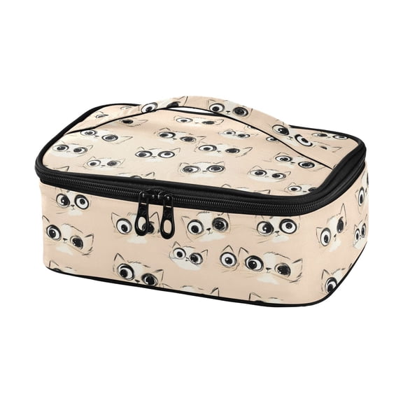Haosy Insulated Lunch Box Reusable Small Cooler Lunch Bag Tote for Work School, Cartoon Cute Cat Eye