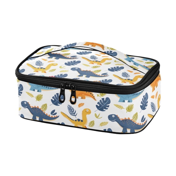 Haosy Insulated Lunch Box Reusable Small Cooler Lunch Bag Tote for Work School, Cartoon Dinosaur and Leaf