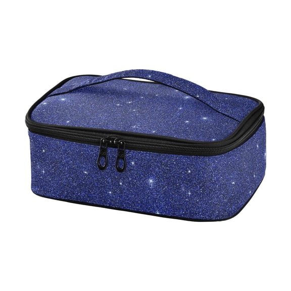 Haosy Insulated Lunch Box Reusable Small Cooler Lunch Bag Tote for Work School, Deep Blue Sparkling and Shining