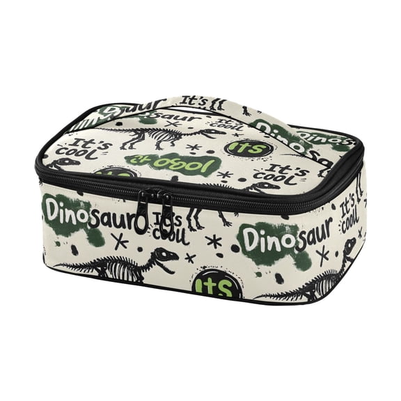 Haosy Insulated Lunch Box Reusable Small Cooler Lunch Bag Tote for Work School, Dinosaur Graffiti