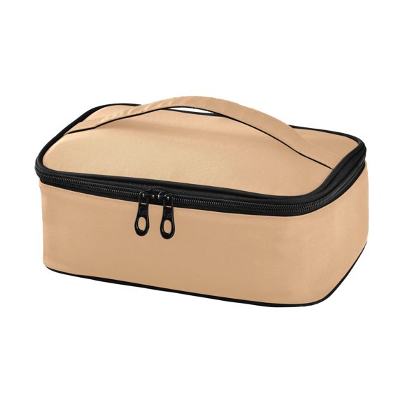 Haosy Insulated Lunch Box Reusable Small Cooler Lunch Bag Tote for Work School, Light Warm Brown