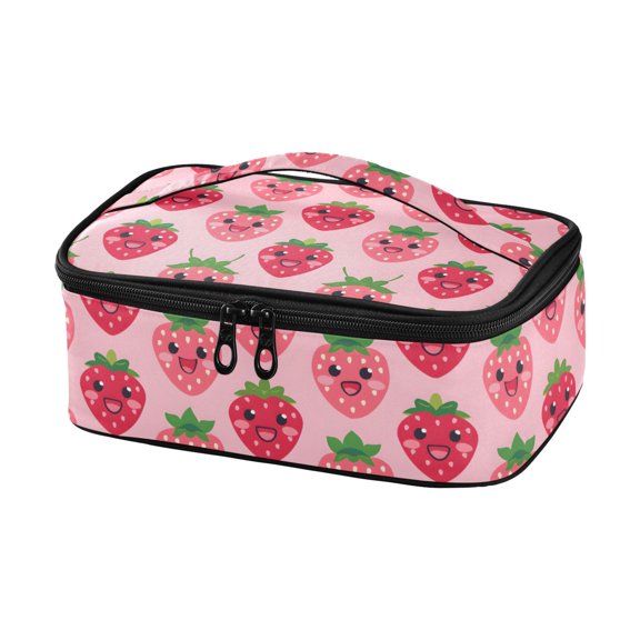 Haosy Insulated Lunch Box Reusable Small Cooler Lunch Bag Tote for Work School, Lovely Strawberry