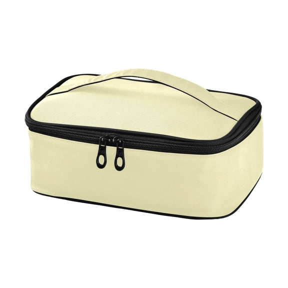 Haosy Insulated Lunch Box Reusable Small Cooler Lunch Bag Tote for Work School, Pale Yellow