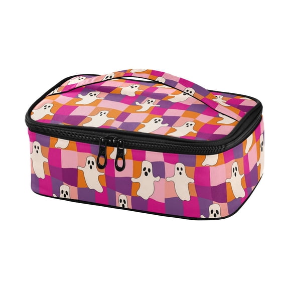Haosy Insulated Lunch Box Reusable Small Cooler Lunch Bag Tote for Work School, Retro Groovy Checkered