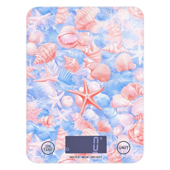 Haosy Kitchen Scale 11lb/5kg 0.1g Precision Digital Food Scale weight Grams Ounces and Pounds, Blue Pink Shells