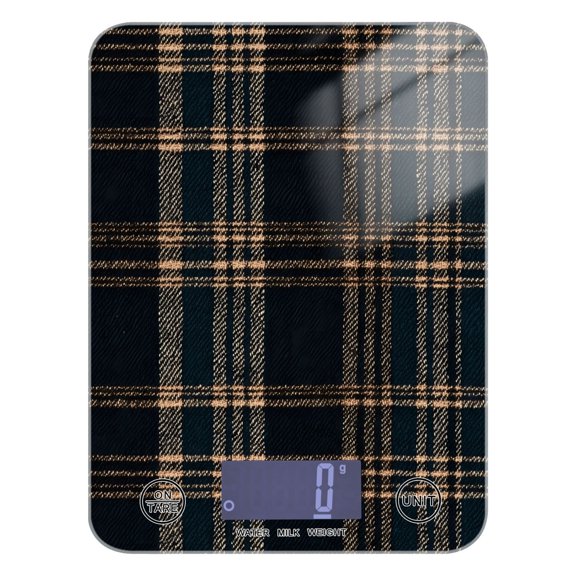 Haosy Kitchen Scale 11lb/5kg 0.1g Precision Digital Food Scale weight Grams Ounces and Pounds, Dark Green Brown Tartan