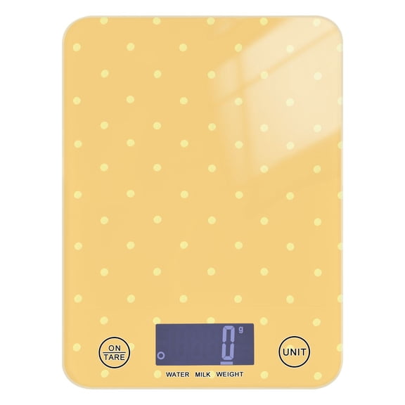 Haosy Kitchen Scale 11lb/5kg 0.1g Precision Digital Food Scale weight Grams Ounces and Pounds, Orange Yellow Polka Dot