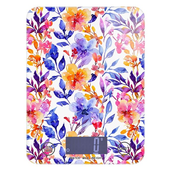 Haosy Kitchen Scale 11lb/5kg 0.1g Precision Digital Food Scale weight Grams Ounces and Pounds, Watercolor Leaves