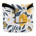 thumbnail image 1 of Haosy Lemons Flowers Butterflies Golf Mallet Putter Cover Strong Magnetic Leather Golf Club Headcover Closure, 1 of 7