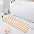 thumbnail image 1 of Haosy Light Orange and White Striped Bathroom Rugs Non Slip Absorbent Soft Plush Quick Dry Bath Mat, 39"x20", 1 of 8