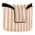 thumbnail image 1 of Haosy Light Orange and White Striped Golf Mallet Putter Cover Strong Magnetic Leather Golf Club Headcover Closure, 1 of 7