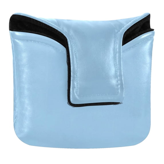 Haosy Light Sky Blue Golf Mallet Putter Cover Strong Magnetic Leather Golf Club Headcover Closure