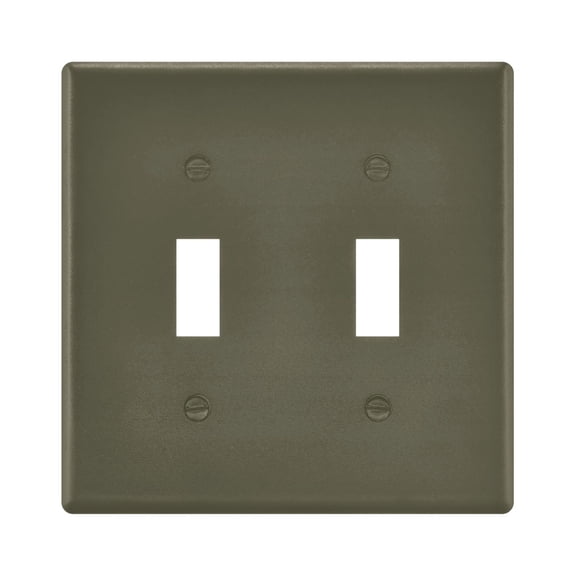 Haosy Light Switch Cover Plate 2 Gang Electrical Outlet Covers Matte Olive Decorate Wall Plate 4.56”x4.48”