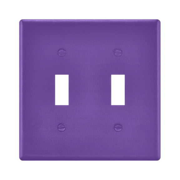 Haosy Light Switch Cover Plate 2 Gang Electrical Outlet Covers Purple Decorate Wall Plate 4.56”x4.48”