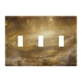 thumbnail image 1 of Haosy Light Switch Cover Plate 3 Gang Electrical Outlet Covers Golden Galaxy Decorate Wall Plate 4.56”x4.48”, 1 of 8