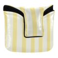 thumbnail image 1 of Haosy Light Yellow and Off-white Striped Golf Mallet Putter Cover Strong Magnetic Leather Golf Club Headcover Closure, 1 of 7
