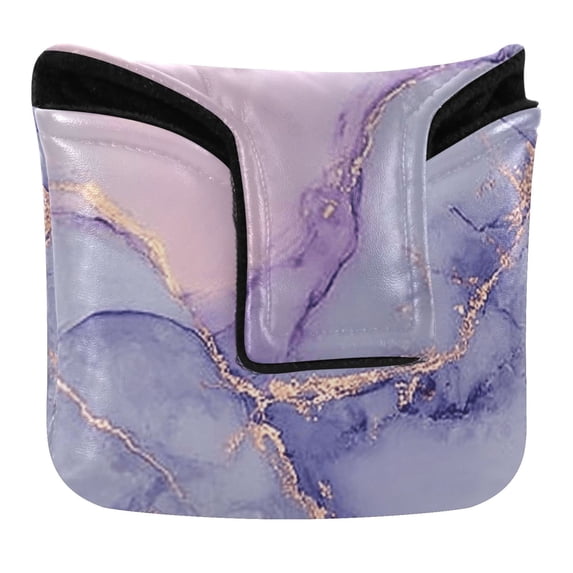 Haosy Lilac Marble Golf Mallet Putter Cover Strong Magnetic Leather Golf Club Headcover Closure