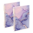 thumbnail image 1 of Haosy Lilac Marble Notebooks 2 Pcs 1-subject Journal 60 Sheets A5 College Ruled Paper Detachable Ring 8.3"x5.7", 1 of 8