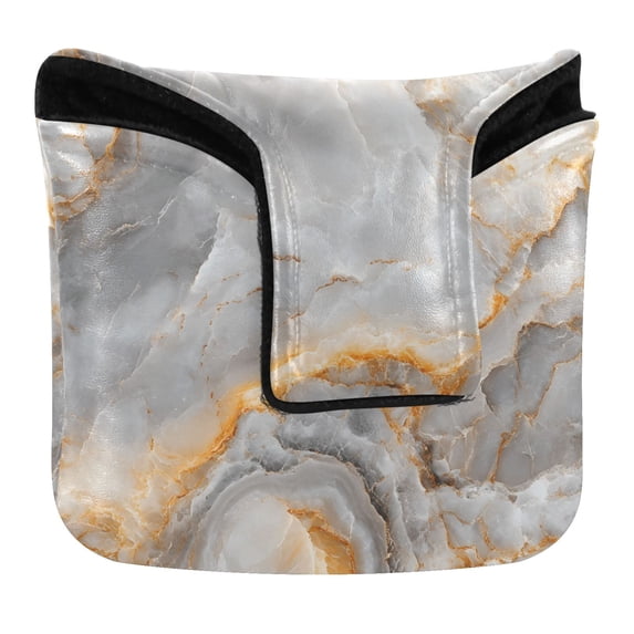 Haosy Marble Texture Golf Mallet Putter Cover Strong Magnetic Leather Golf Club Headcover Closure