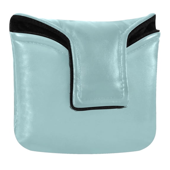 Haosy Mint Blue Golf Mallet Putter Cover Strong Magnetic Leather Golf Club Headcover Closure