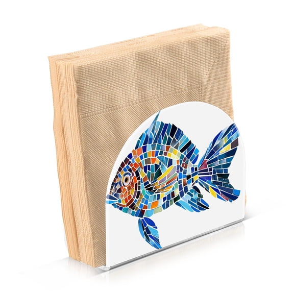 Haosy Napkin Holder for Table Acrylic Kitchen Paper Tissue Dispenser, Abstract Glass Fish