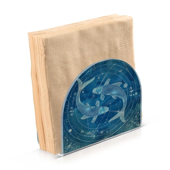 Haosy Napkin Holder for Table Acrylic Kitchen Paper Tissue Dispenser, Pisces Of Zodiac